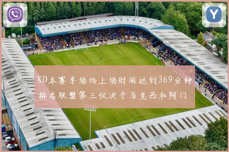 KD本赛季场均上场时间达到369分钟排名联盟第三仅次于马克西和阿门
